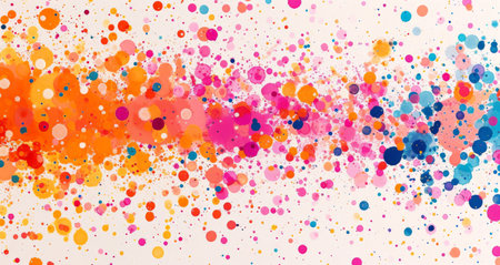 Vibrant Watercolor Paint Splatters and Text on White Background for Creative Design Inspiration and Artistic Expressionの素材