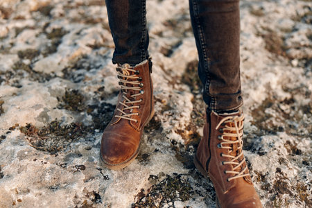 Person stands serenely in snowy landscape