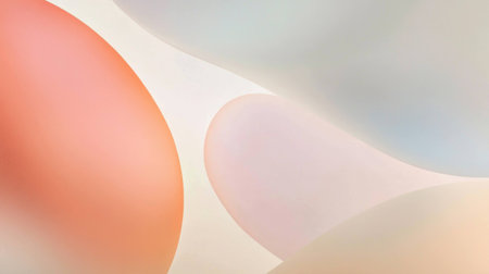 Soft pastel abstract composition with flowing shapes and smooth gradients, creating a calming and modern feel for design projects.の素材