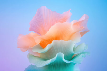 Ethereal, pastel colored flower petals creating a dreamy atmosphere, showcasing delicate textures and soft hues for artistic compositionsの素材