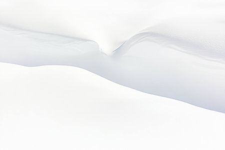 Serene winter landscape featuring soft snow drifts and a tranquil atmosphere, perfect for evoking the beauty of winter and minimalistic designの素材