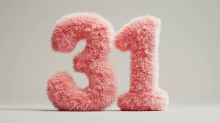 Soft pink fluffy number , perfect for children s birthday celebrations, playful designs, craft projects, and festive decorationsの素材