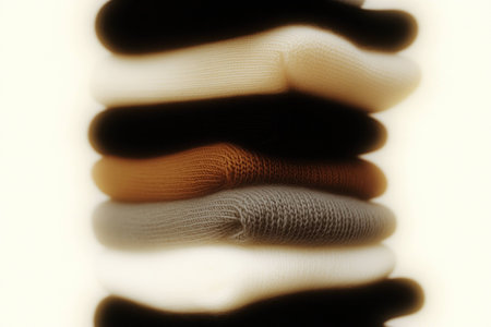 Abstract composition of soft, flowing textures in warm and cool tones, emphasizing layers and depth, perfect for artistic and modern design projectsの素材