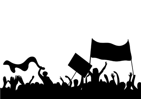 Protesters crowdのイラスト素材
