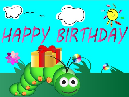 cute happy birthday cardのイラスト素材