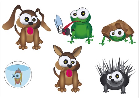 hand drawn petsのイラスト素材