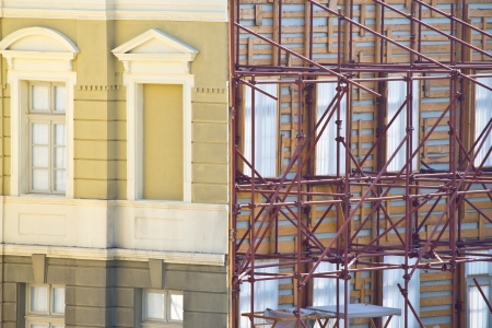 Old building under restoration constructionの写真素材