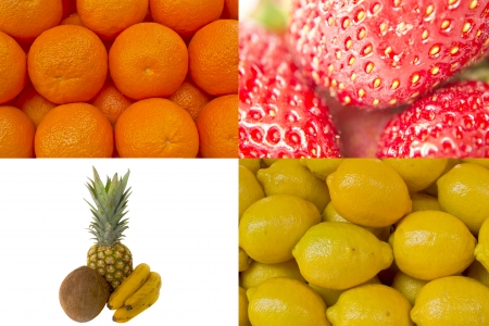 collage of various fruit background の写真素材
