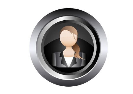 business woman vector illustration in black buttonのイラスト素材