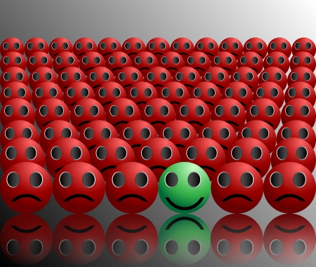 smiley ball stands out in a crowd single smile in a crowdのイラスト素材