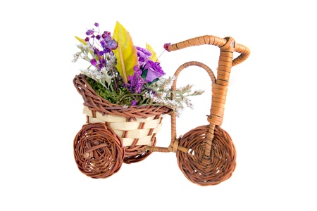 Dry flower decoration isolated on whiteの写真素材