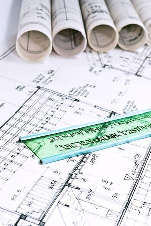 architectural technical project drawing real estate conceptの写真素材