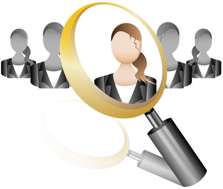 search Employee Icon for Recruitment Agency Magnifier with Businessのイラスト素材