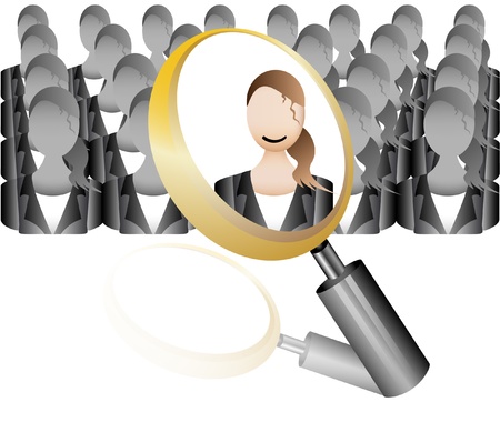 search Employee Icon for Recruitment Agency Magnifier with Businessのイラスト素材