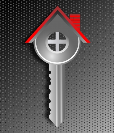 real estate business house key on black metal background vector illustrationのイラスト素材
