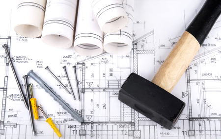 Architect project drawingの写真素材