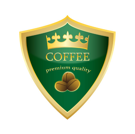 shield icon Coffee premium quality vector illustrationのイラスト素材