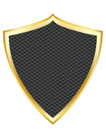 Black shield with gold border vector illustrationのイラスト素材