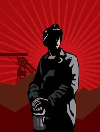 coal miner portraitのイラスト素材