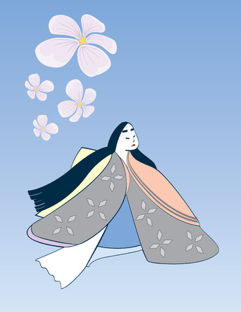 japaneese girl dreamのイラスト素材