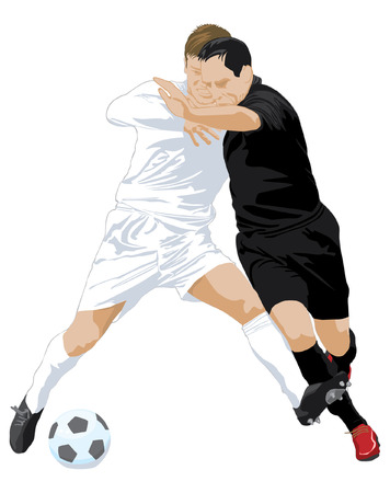 two football playersのイラスト素材