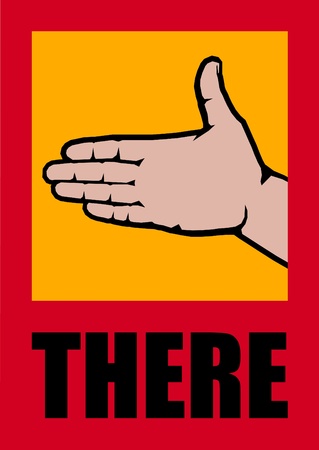 poster with open palm; targeting directionのイラスト素材