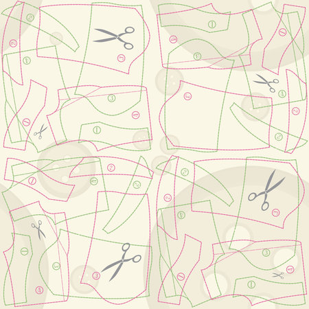 decorative tailor's pattern seamless backgroundのイラスト素材
