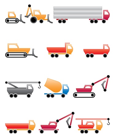 construction machines and equipment, design elementsのイラスト素材