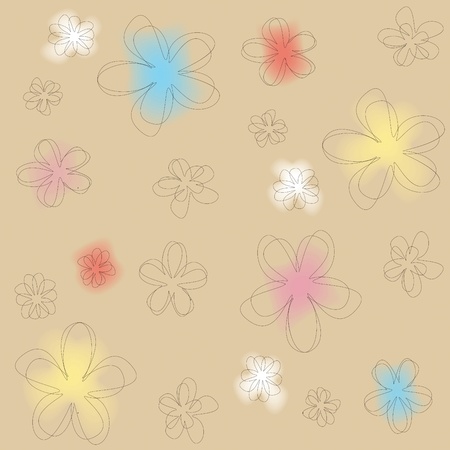 seamless colored abstract floral textureのイラスト素材