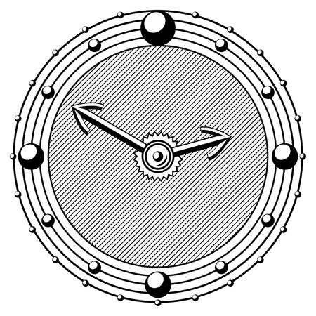 old engraving style timepiece black and white vector eps 10のイラスト素材