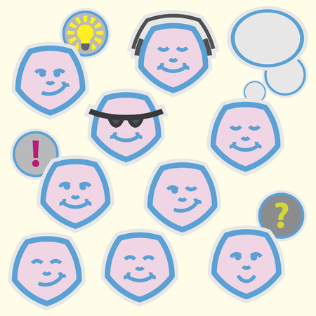 emoticons set for web design, high quality print and other creative worksのイラスト素材