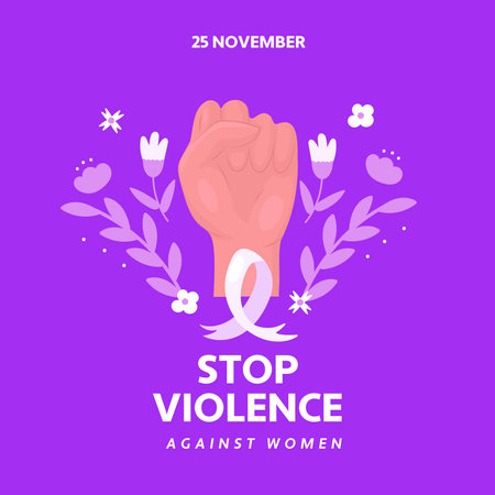 Stop violence against women. Stop violence against women. Vector illustration in flat styleのイラスト素材