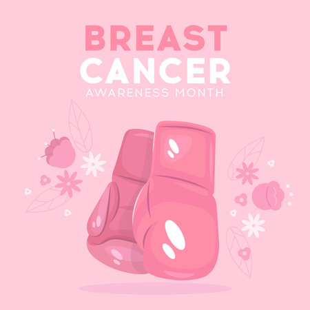 Breast cancer awareness month banner. Vector illustration of breast cancer awareness month.のイラスト素材