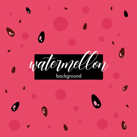 Hand drawn vector abstract creative typography poster template with watermelon fruit and hand written calligraphy text isolated on pink background.のイラスト素材
