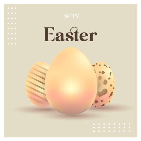 Happy Easter greeting card with eggs. Vector illustration. Eps 10.のイラスト素材