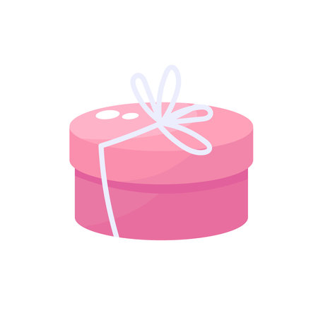 Gift box icon in flat color style. Present for birthday, anniversary, valentine's day.のイラスト素材