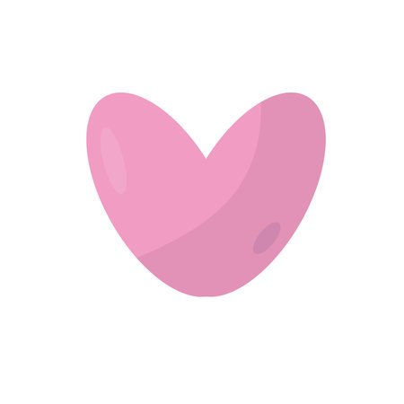 Pink heart icon in flat color style. Love symbol vector illustration on white isolated background.のイラスト素材