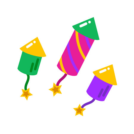 Fireworks icon. Flat illustration of fireworks vector icon for web designのイラスト素材