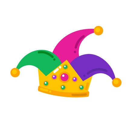 Jester hat icon. Flat illustration of jester hat vector icon for web designのイラスト素材