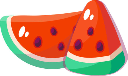 Watermelon vector flat illustrationのイラスト素材