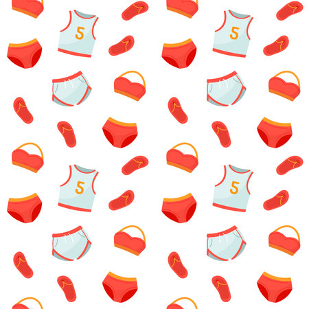 seamless pattern with women's underwear on a white background.