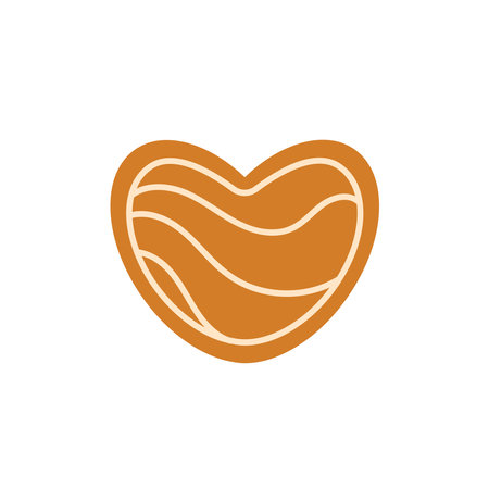 Christmas gingerbread in the shape of a star. Vector illustration. Heart icon. Love symbol. Heart vector icon. Heart vector iconのイラスト素材