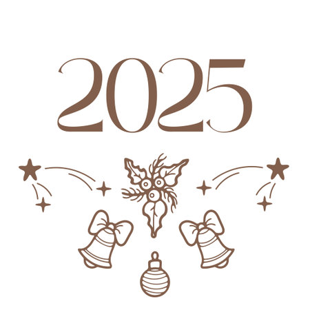 Happy New Year 2015. Christmas greeting card. Hand drawn vector illustration.のイラスト素材