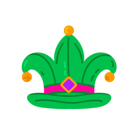 Clown hat icon vector isolated on white background for your web and mobile app design, Clown hat logo concept. Mardi Gras carnivalのイラスト素材