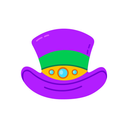 Illustration of a hat for Mardi Gras carnival on a white background.のイラスト素材