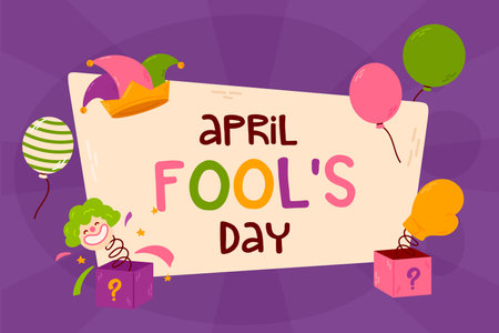 April Fools Day Greeting Card Vector Illustrationのイラスト素材