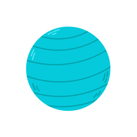 Fitness ball flat icon isolated on white background. Vector illustration.のイラスト素材