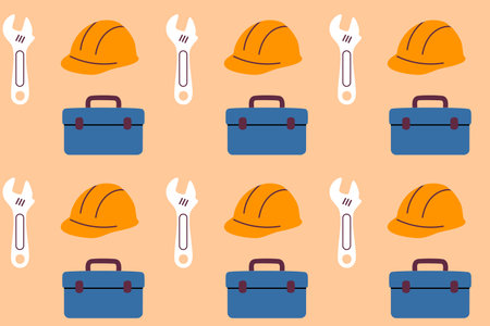 Construction icons set. Vector illustration in flat style. Objects isolated on a light background.のイラスト素材