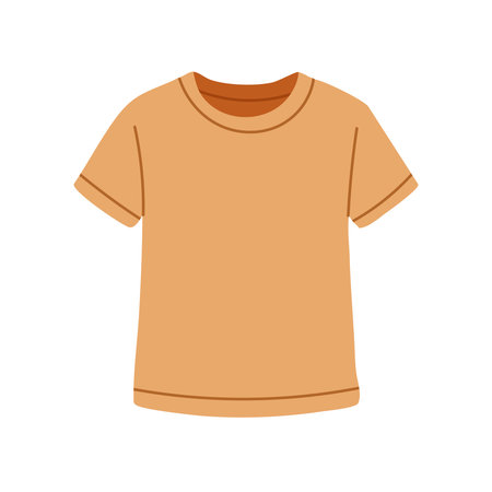 Classic beige short sleeve cotton t-shirt for summer and daily wearのイラスト素材
