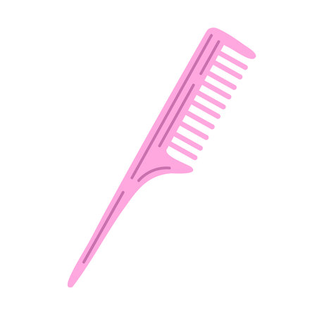 Plastic pink tail comb ideal for precise parting, sectioning and hair stylingのイラスト素材